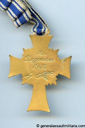 Mothers cross in gold, top condition!
