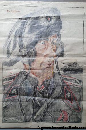 Portrait drawing of a Zügführer with KC!