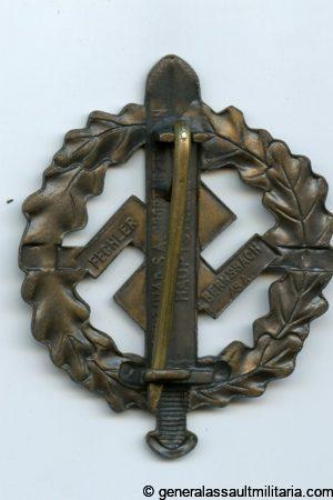 SA sports badge in bronze - Fechler Bernsbach