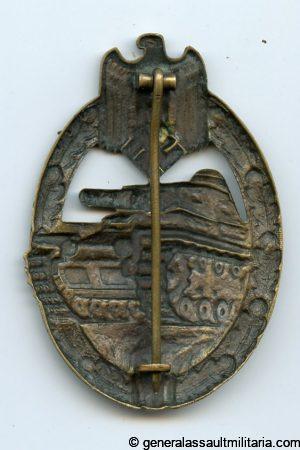 Panzer assault badge in bronze - Karl Wurster
