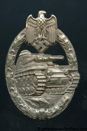 Panzer assault badge in silver - C.E. Juncker, Berlin