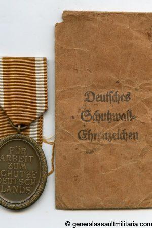 West wall medal + Packet - Carl Poellath, Schrobenhausen