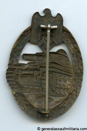 Panzer assault badge in bronze - Otto Schickle, Pforzheim