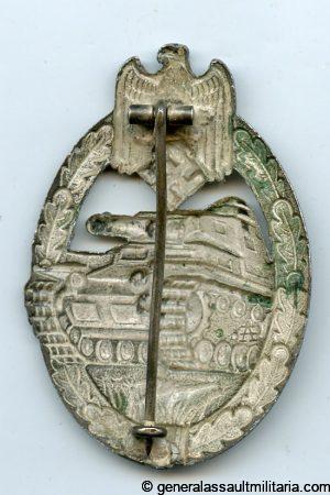 Panzer assault badge in silver - Assmann & Söhne, Lüdenscheid