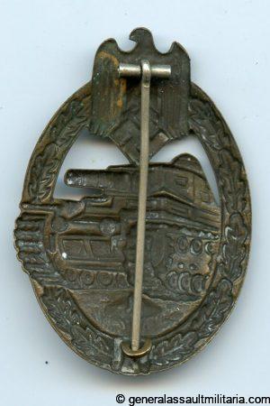 Panzer assault badge in bronze - Otto Schickle, Pforzheim