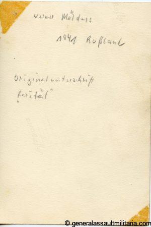 1941 portrait Werner Mölders with ''signature''