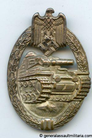 Panzer assault badge in silver - Otto Schickle, Pforzheim