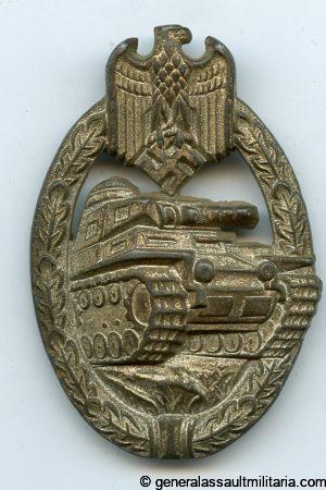 Panzer assault badge in silver - Wilhelm Deumer, Lüdenscheid