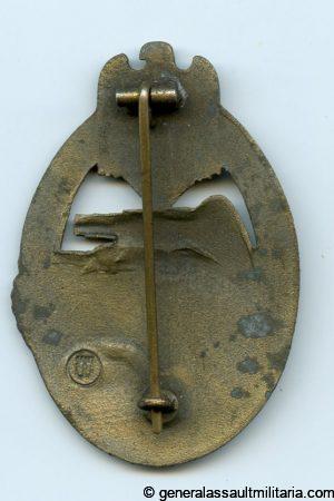 Panzer assault badge in bronze - E. F. Wiedmann, Frankfurt