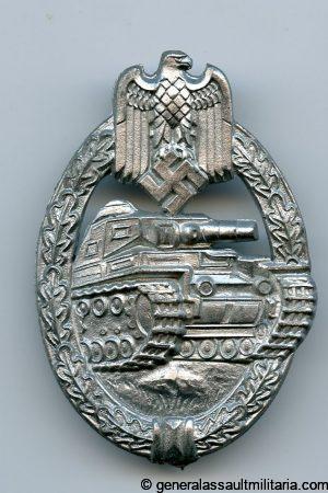 Panzer assault badge in silver - "Rocky" Vienna design