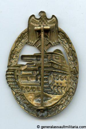 Panzer assault badge in bronze - O. Schickle, Pforzheim