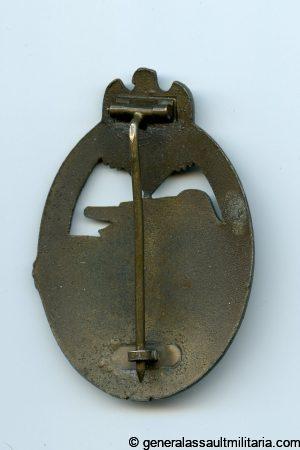 Panzer assault badge in bronze - "Fritz Zimmermann, Stuttgart"