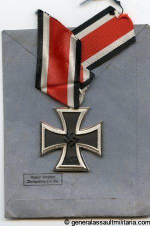 Iron cross second class + packet - UM Gustav Brehmer, Markneukirchen