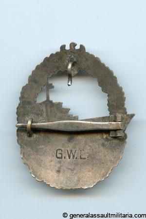 Kriegsmarine destroyer badge - Gebrüder Wegerhoff, Lüdenscheid