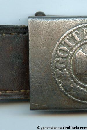 Denazified steel Heer buckle - stamped 1940
