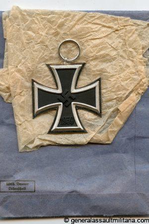 Iron cross second class + packet - L/11 Wilhelm Deumer
