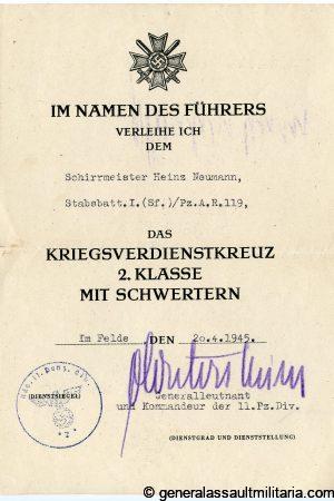 11. Panzer-Division set, 2x award doc + Soldbuch