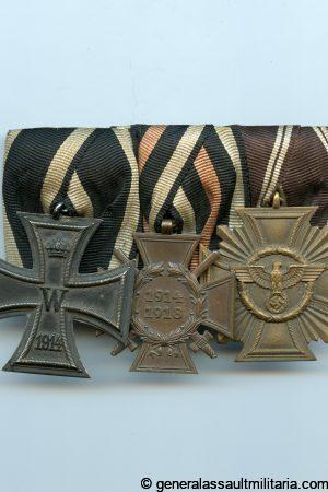 3-piece medal bar with Ek2,HC and 10y NSDAP