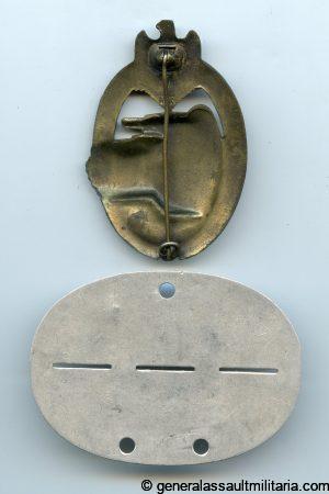 Panzer assault badge in bronze - Rudolf Karneth, Gablonz