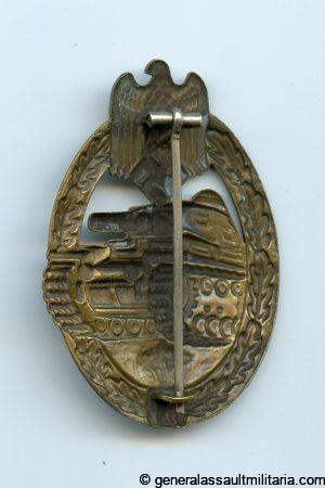 Panzer assault badge in bronze – Otto Schickle, Pforzheim