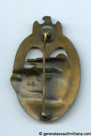 Panzer assault badge in bronze - A.S. Gablonz