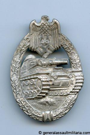 Panzer assault badge in silver - Rudolf Richter Schlag