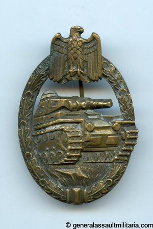 Panzer assault badge in bronze - Karl Wurster, Markneukirchen