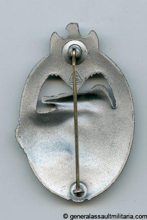 Panzer assault badge in silver - AS in triangle, Gablonz