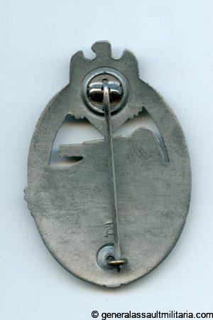 Panzer assault badge in silver – Hermann Aurich, Dresden