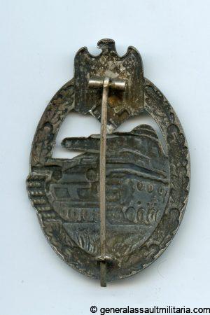 Panzer assault badge in silver - Assmann & Söhne, Lüdenscheid