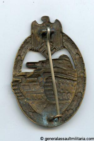 Panzer assault badge in bronze - Karl Wurster, Markneukirchen