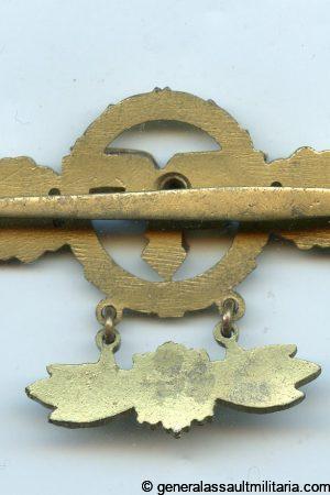 LW transport & glider clasp in gold with hanger - Friedrich Linden, Lüdenscheid