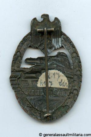 Panzer assault badge in bronze - Assmann & Söhne, Lüdenscheid