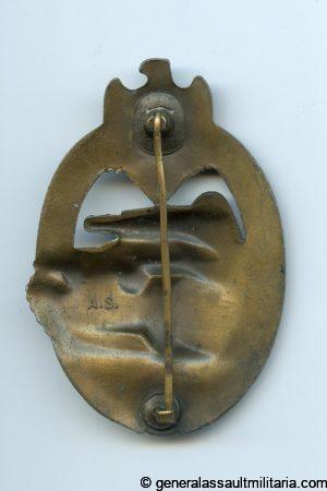Panzer assault badge in bronze - Adolf Scholze, Gablonz
