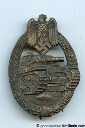 Panzer assault badge in bronze - Rudolf Souval, Wien