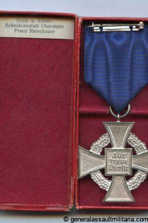 Loyal service medal 25 years cased - Franz Reischauer, Idar-Oberstein