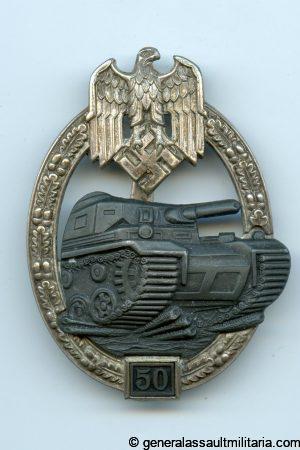 Numbered panzer assault badge 50 - Josef Felix & Söhne, Gablonz