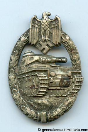 Panzer assault badge in silver – C.E. Juncker, Berlin