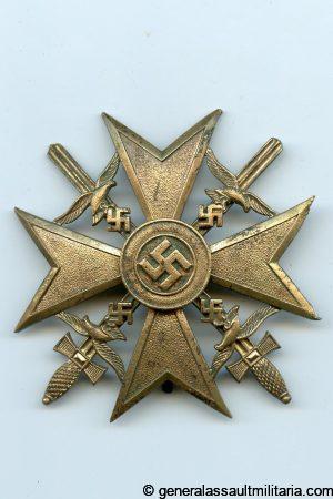 Spanish cross with swords in gold – L/52 C.F. Zimmermann, Pforzheim