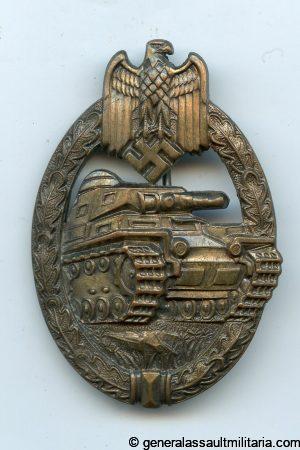 Panzer assault badge in bronze - Assmann & Söhne, Lüdenscheid