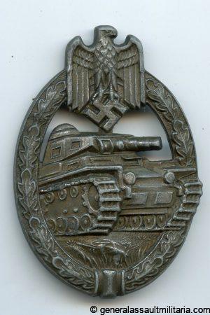 Panzer assault badge in bronze - Hermann Aurich, Dresden