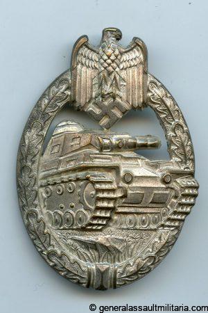 Panzer assault badge in silver – Assmann & Söhne, Lüdenscheid