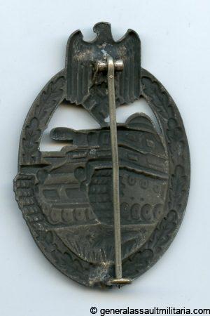 Panzer assault badge in silver - Friedrich Linden, Lüdenscheid