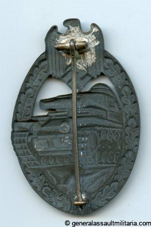 Panzer assault badge in silver - Franke & Co, Lüdenscheid