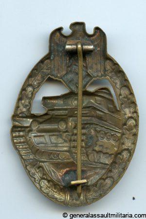 Panzer assault badge in bronze - Schauerte & Höhfeld, Lüdenscheid