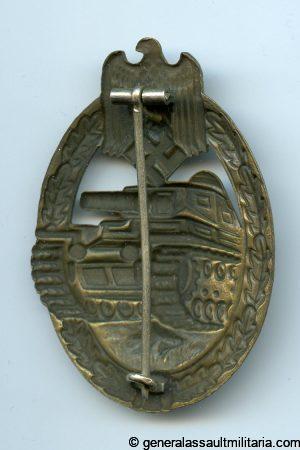 Panzer assaults badge in bronze - Otto Schickle, Pforzheim