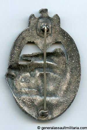 Panzer assault badge in silver - Adolf Scholze, Gablonz