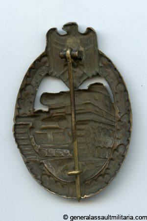 Panzer assault badge in bronze - Hymmen & Co, Lüdenscheid