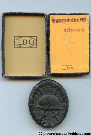 Wound badge in black + LDO box – L/16 Steinhauer & Lück, Lüdenscheid