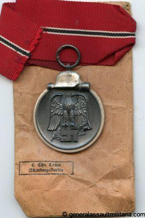 Ost medal + packet - L. Christian Lauer, Nürnberg-Berlin